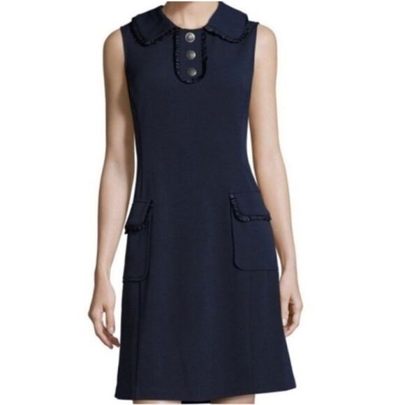 Nanette Lepore Ruffle Peter Pan Collar Dress - Picture 1 of 6